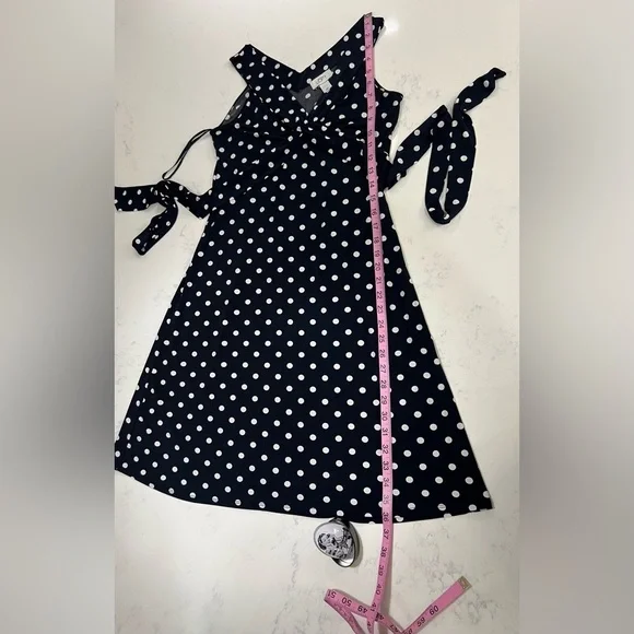 LOFT Blue and White V-Neck Sheath Dress - Picture 14 of 15